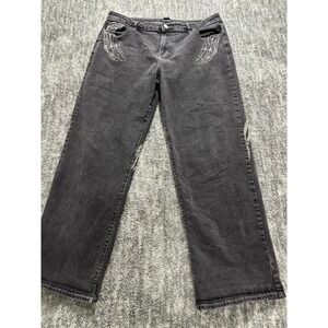 Hot Topic Skeleton Print Jeans Mens 36x32 Black Goth Punk Graphic Denim